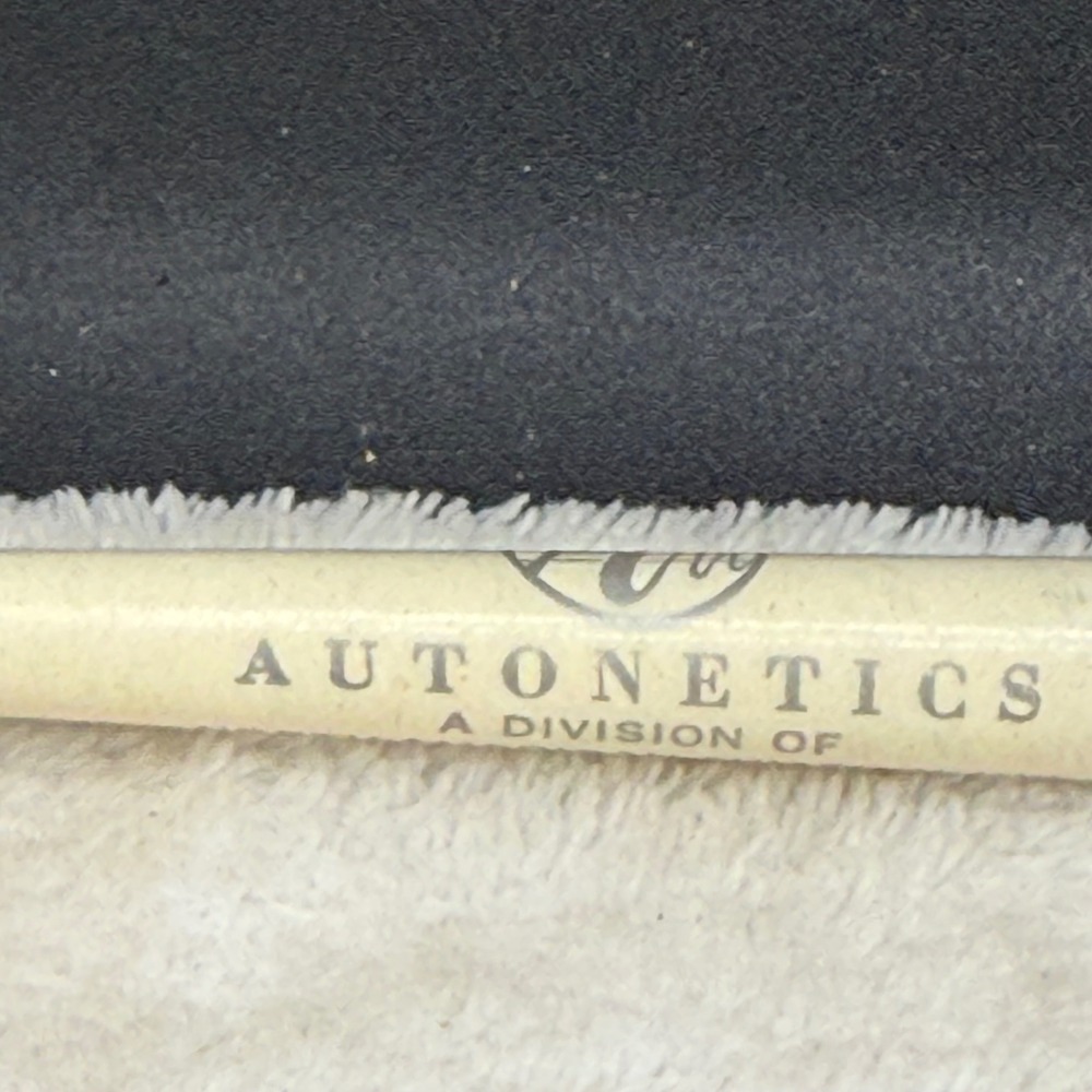 Vintage Autonetics North American Aviation Ballpoint Pen Cream Chrome 5.25in